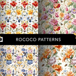 Rococo Pattern Seamless Floral Print