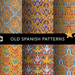 Alte spanische Muster | Vintage Azulejo islamische Nissen | Antike nahtlose Druck-Design | Digitales Paket