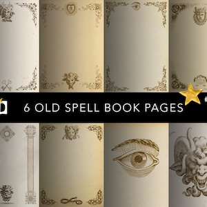 Old Wiccan Spell Book | Magic Book Pages | Wizard Witch Sorcerer Potion Pages Template