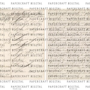K&ouml;nnte beinhalten: Ein Vintage-Papier in Cremefarbe mit handschriftlichem Text in schwarzer Tinte. Das Papier ist in zwei Spalten unterteilt. Die linke Spalte hat ein Rastermuster und die rechte Spalte enth&auml;lt handschriftlichen Text. Der Text enth&auml;lt die W&ouml;rter "PAPERCRAFT DIGITAL" und "FT DIGITAL".