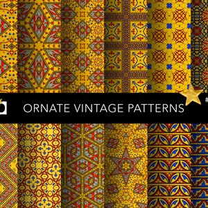Antique Gold Patterns | Ornate Decorative Patterned Papers | Middle Ages