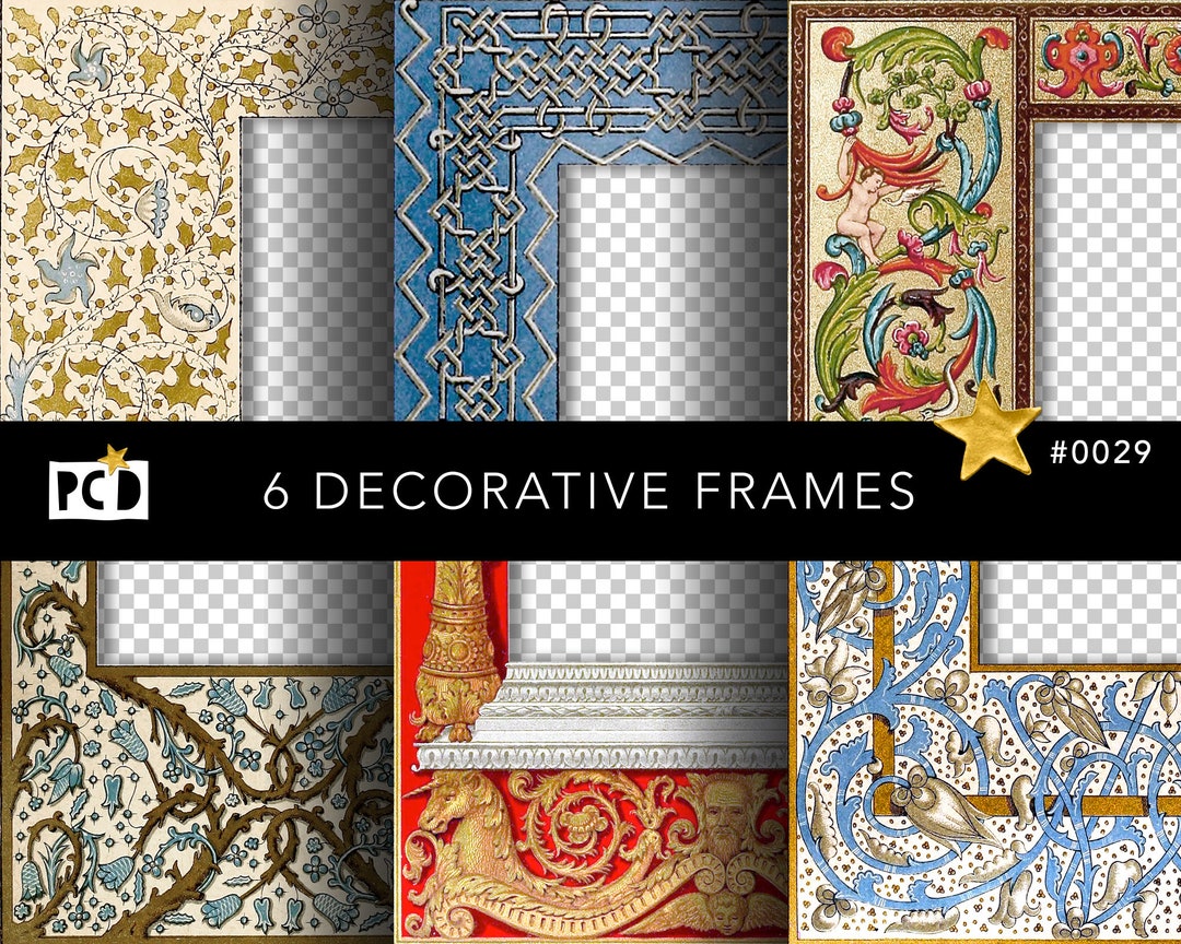 Medieval Illuminated Frames Clipart | Historical Border PNG Pack | Junk ...