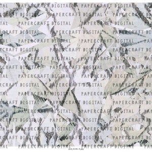Pu&ograve; includere: Sfondo astratto di carta digitale con uno sfondo bianco e ritagli di carta grigi e verdi con il testo "Papercraft Digital" ripetuto in tutto.