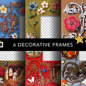 Illuminated Manuscript Border | Medieval Decorative Frame | Vintage Digital Paper Pack
