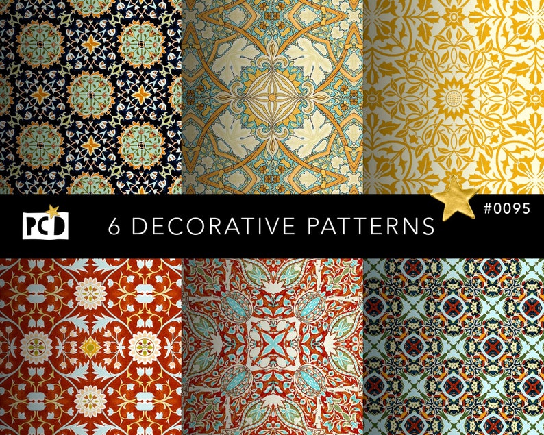 Vintage Scrapbook Printable Paper Old Medieval Endpaper Pattern