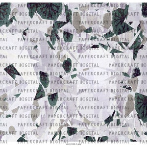 Pu&ograve; includere: Uno sfondo di carta digitale con uno schema di colori bianco, viola e verde. Lo sfondo &egrave; composto da molti piccoli pezzi di carta sovrapposti, creando un effetto testurizzato. Il testo "PAPERCRAFT DIGITAL" &egrave; ripetuto su tutto lo sfondo.