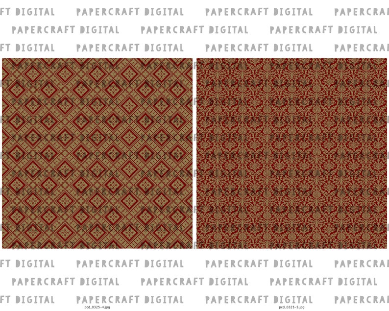 Vintage Scrapbook Printable Paper Digital Paper Pack Seamless Decorative Endpaper Design Old Ornamental Pattern