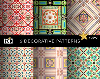 6 Seamless Renaissance Fresco Patterns | High Res Italian Digital Paper | 300 DPI Endpapers | Commercial Use Instant Download