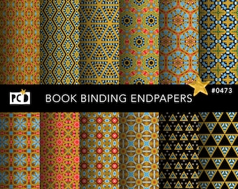 Reliure de livre Endpaper Patterns | Papiers décoratifs à motifs