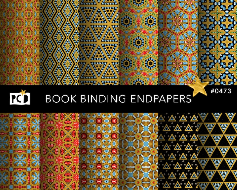 Book Binding Endpaper Patterns Decorative Patterned Papers Etsy