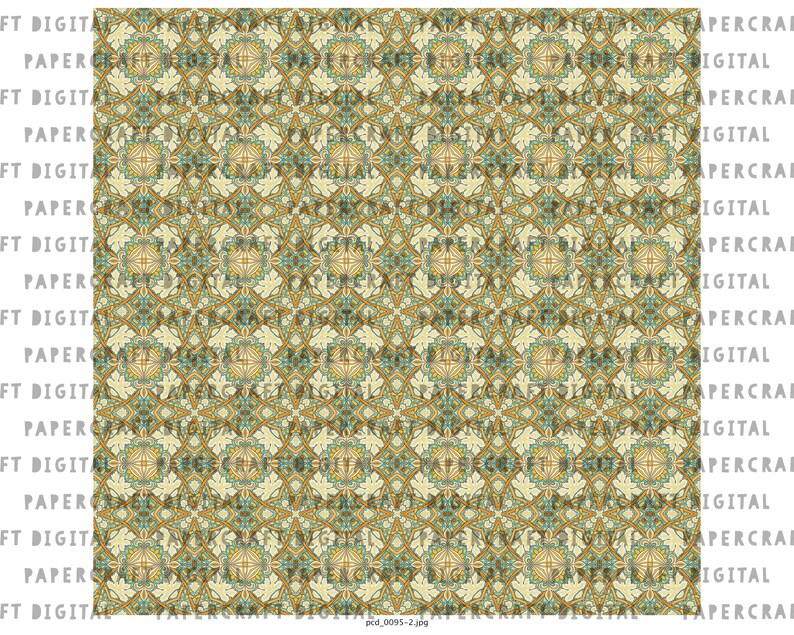 Vintage Scrapbook Printable Paper Old Medieval Endpaper Pattern