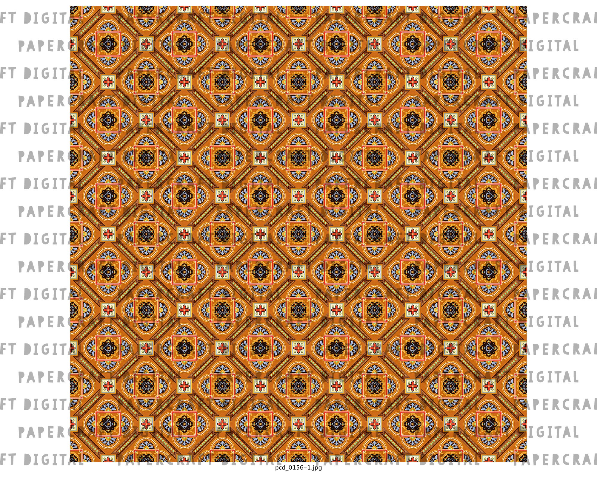Seamless Decorative Tile Digital Paper ∣ Geometric Vintage Papers