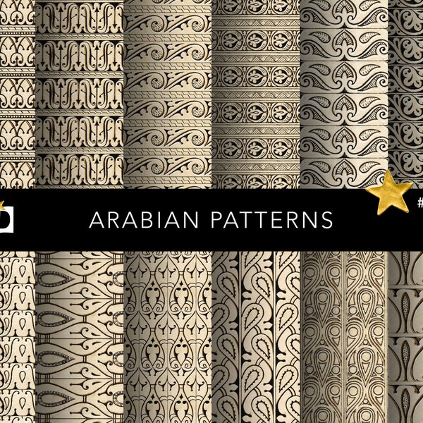 Old Arabian Arabic Patterns | Middle Eastern Decorative Printable Papers