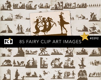 Vintage Fairy Tale Silhouettes | PNG Clipart Pack (Digital Download)