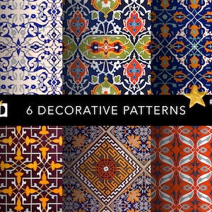 Vintage Scrapbook Printable Paper | Old Afghan Pattern | Seamless Decorative Endpaper Design | Digital Paper Pack