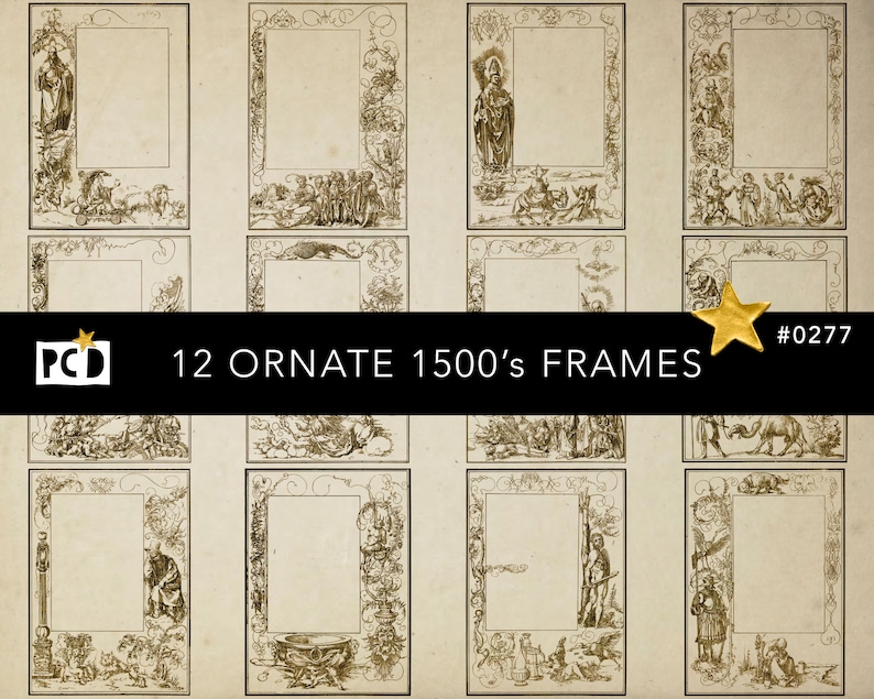 Circular Renaissance Frame Transparent Renaissance Frames PNG 1500s | Transparent Engraving Border Overlay ...