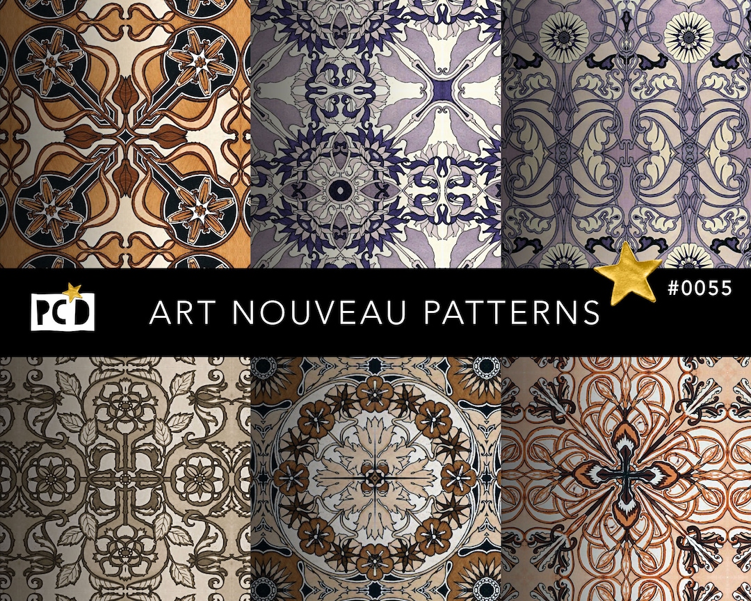 Vintage Scrapbook Printable Paper | Old Art Nouveau Pattern | Seamless ...