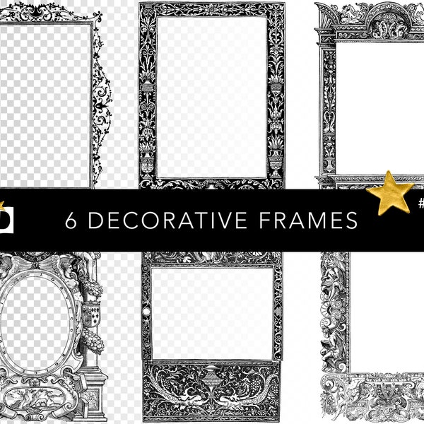 Illuminated Manuscript Border | Medieval Decorative Frame | Vintage Digital Paper Pack