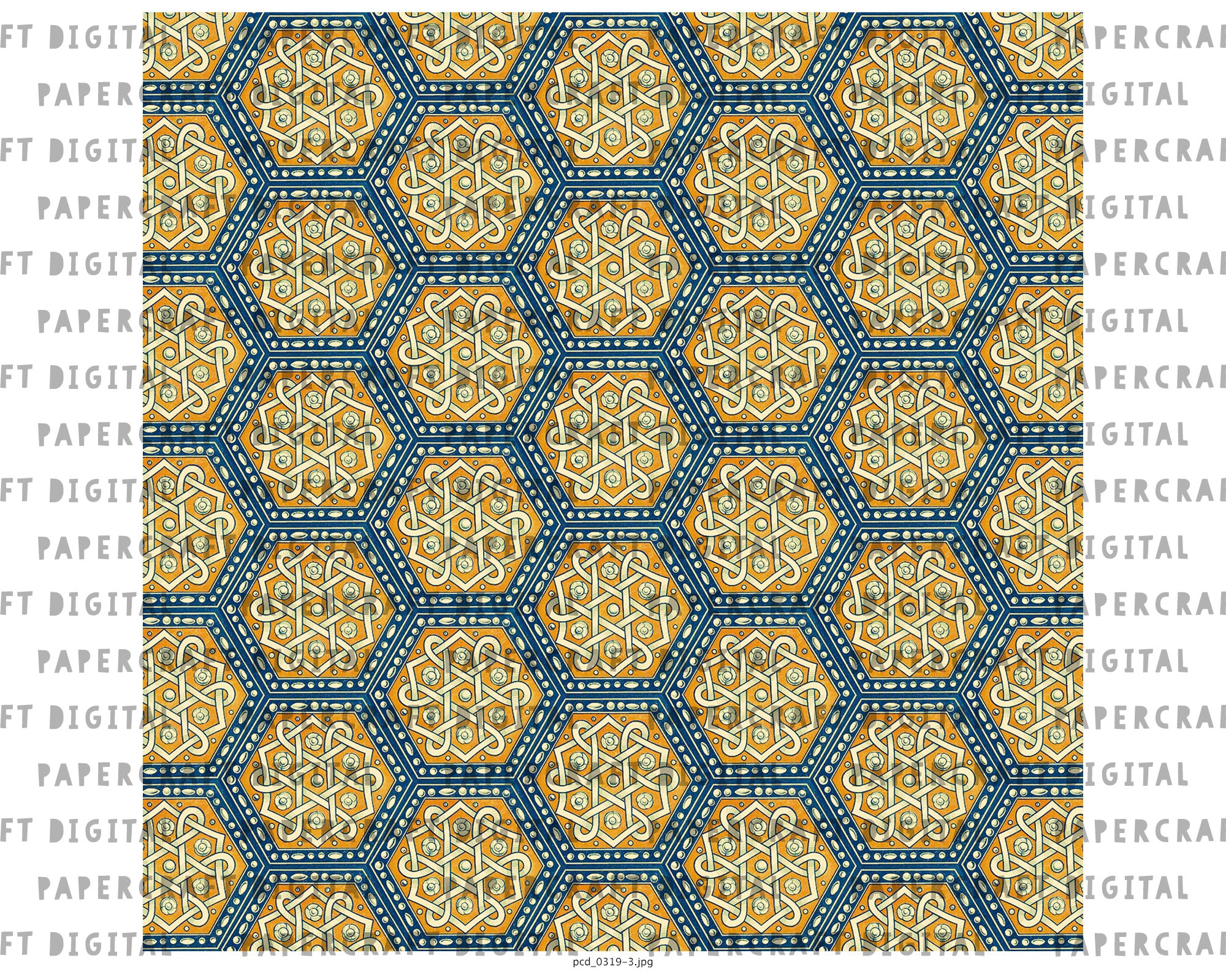 Vintage Scrapbook Printable Paper Old Italian Hexagon | Etsy