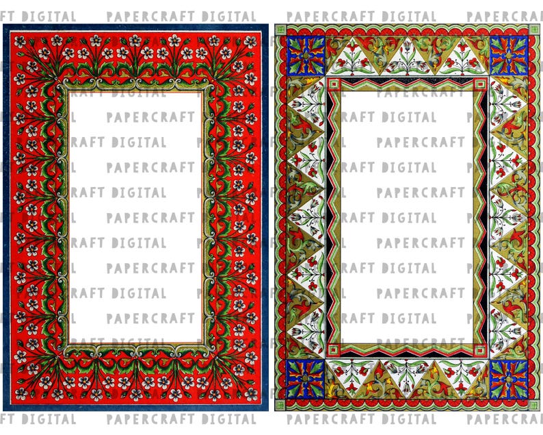 Historical Scrollwork Borders PNG ∣ Medieval Manuscript Frames ...