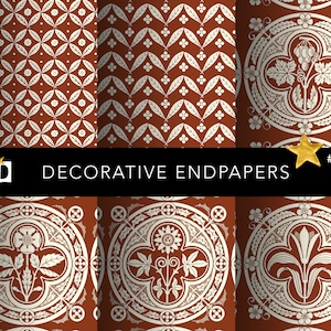 Vecchio Endpaper Patterns Carta stampabile / Vintage Scrapbook Decorative bookbinding Documenti finali / Design senza soluzione di continuità