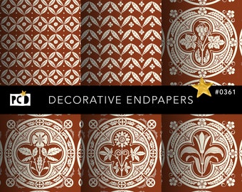 Gothic Revival Endpapers | Seamless Floral Medallion Digital Paper | Arts & Crafts Texture | High Res Bookbinding Tile