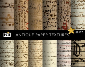 Textures de papier manuscrit antique | Écriture médiévale, partitions (téléchargement numérique)