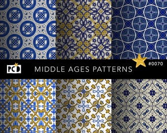 Vintage Scrapbook Printable Paper Old Medieval Pattern Seamless ...
