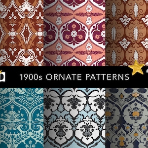 Printable Papers | Old 1900&#39;s Decorative Floral Wallpaper Patterns