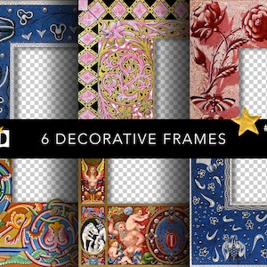 Illuminated Manuscript Border | Medieval Decorative Frame | Vintage Digital Paper Pack