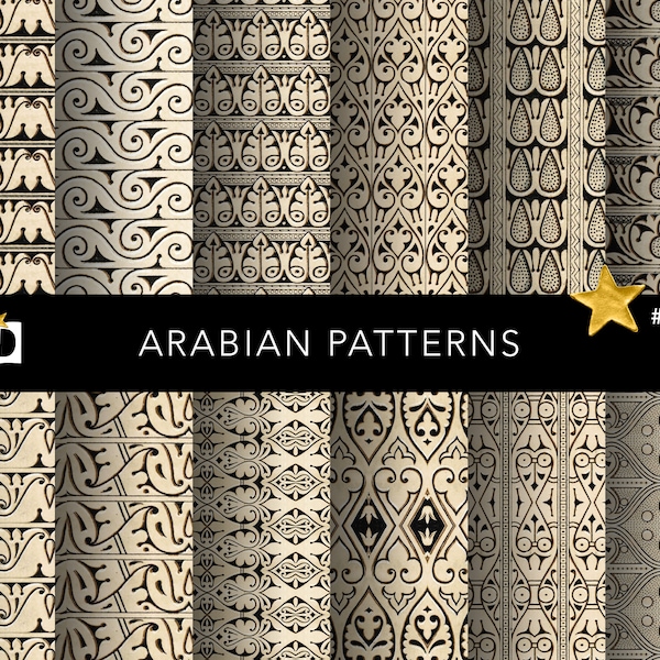 Old Arabian Arabic Patterns | Middle Eastern Decorative Printable Papers