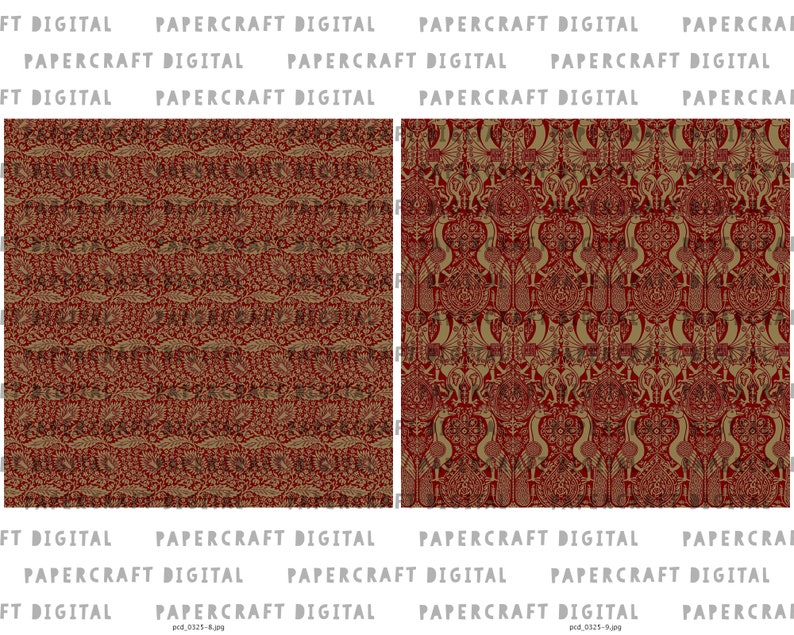 Vintage Scrapbook Printable Paper Digital Paper Pack Seamless Decorative Endpaper Design Old Ornamental Pattern