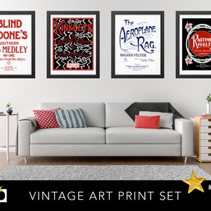 Vintage Ragtime Album Art Prints - Printable Wall Decor - Posters