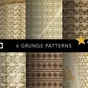 Alte Tapete Grunge Digitales Papier | Beunruhigte Texturen | Junk Journal Ephemera Kit | Druckbar 300 DPI