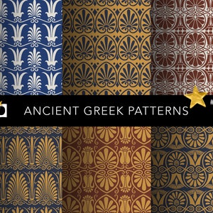 Anciens modèles grecs papier imprimable | vintage Scrapbook Endpaper décoratif | Conception transparente
