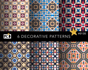 Ecclesiastical Tile Patterns | Gothic Revival Encaustic Digital Paper | Church Flooring Tile | endpapers | Commercial POD Asset | 300 DPI