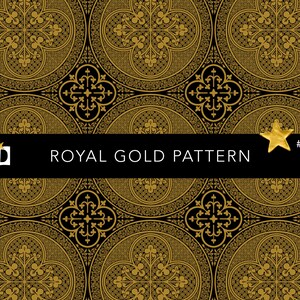 Vintage Scrapbook Printable Paper | Old Royal Gold Pattern | Decorative Design | Digital Paper Pack