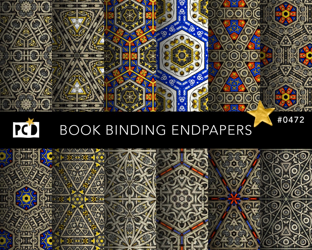 Book Binding Endpaper Patterns Decorative Patterned Papers Etsy