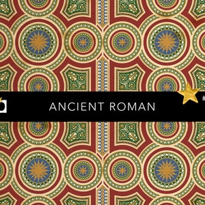 Roman Tile Patterned Printable Paper | Vintage Scrapbook Decorative Endpaper | Seamless Design