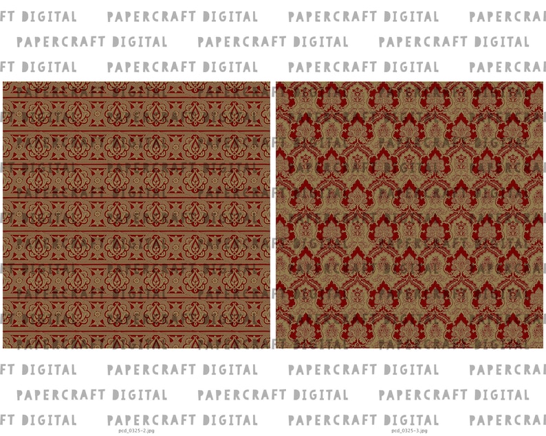 Vintage Scrapbook Printable Paper Digital Paper Pack Seamless Decorative Endpaper Design Old Ornamental Pattern