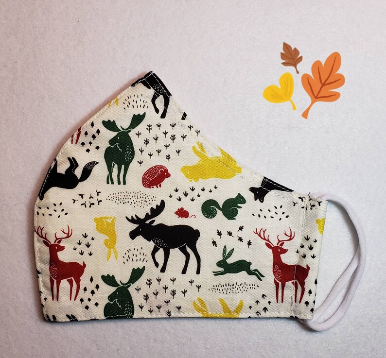 Hudson print Face Mask 3 layers with filter pocket Reusuable Etsy