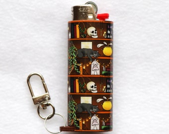 Sorceress Bookshelf - Keychain Lighter Sleeve - Cottage Core Lighter Case - Lighter Case - Lighter NOT Included!