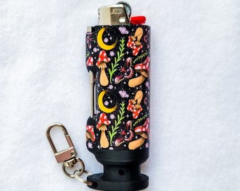 Mushroom Meadows - Bee Blazin' Lighter Sleeve - Hemp Wick Lighter w/ Pokie - Bee Blazin' Lighter Sleeve - BIC Lighter Not Included