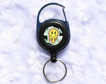 Drippy Smiley Face - Retractable Reel - Retractable Lighter Reel for 3D Bee Sleeves Lighter Sleeves - Key Ring ONLY!