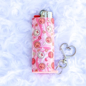 Baby Love - Keychain Lighter Sleeve W/ Heart Clasp - Valentines Lighter Case - Lighter Case - Lighter NOT Included!