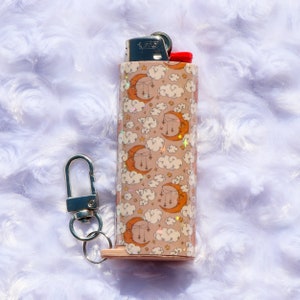The Moon - Holographic - Keychain Lighter Sleeve - Celestial Lighter Case - Lighter Case - Lighter NOT Included!