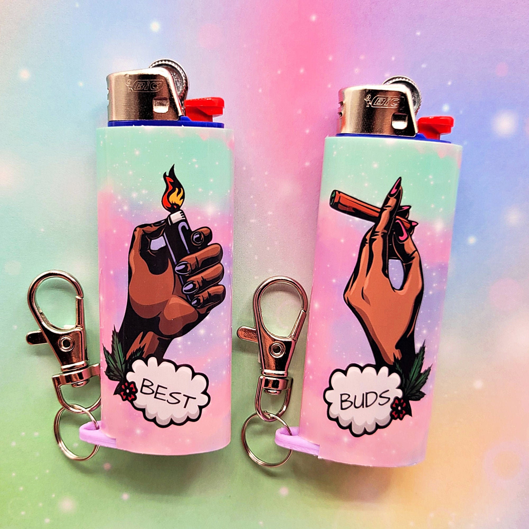 Cute Best Buds Keychain Lighter Sleeve Lighter Case Etsy