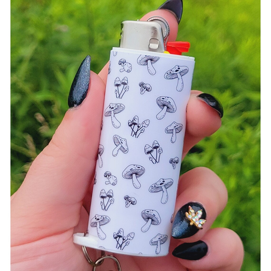 Mushrooms Keychain Lighter Sleeve Lighter Case Keychain Etsy