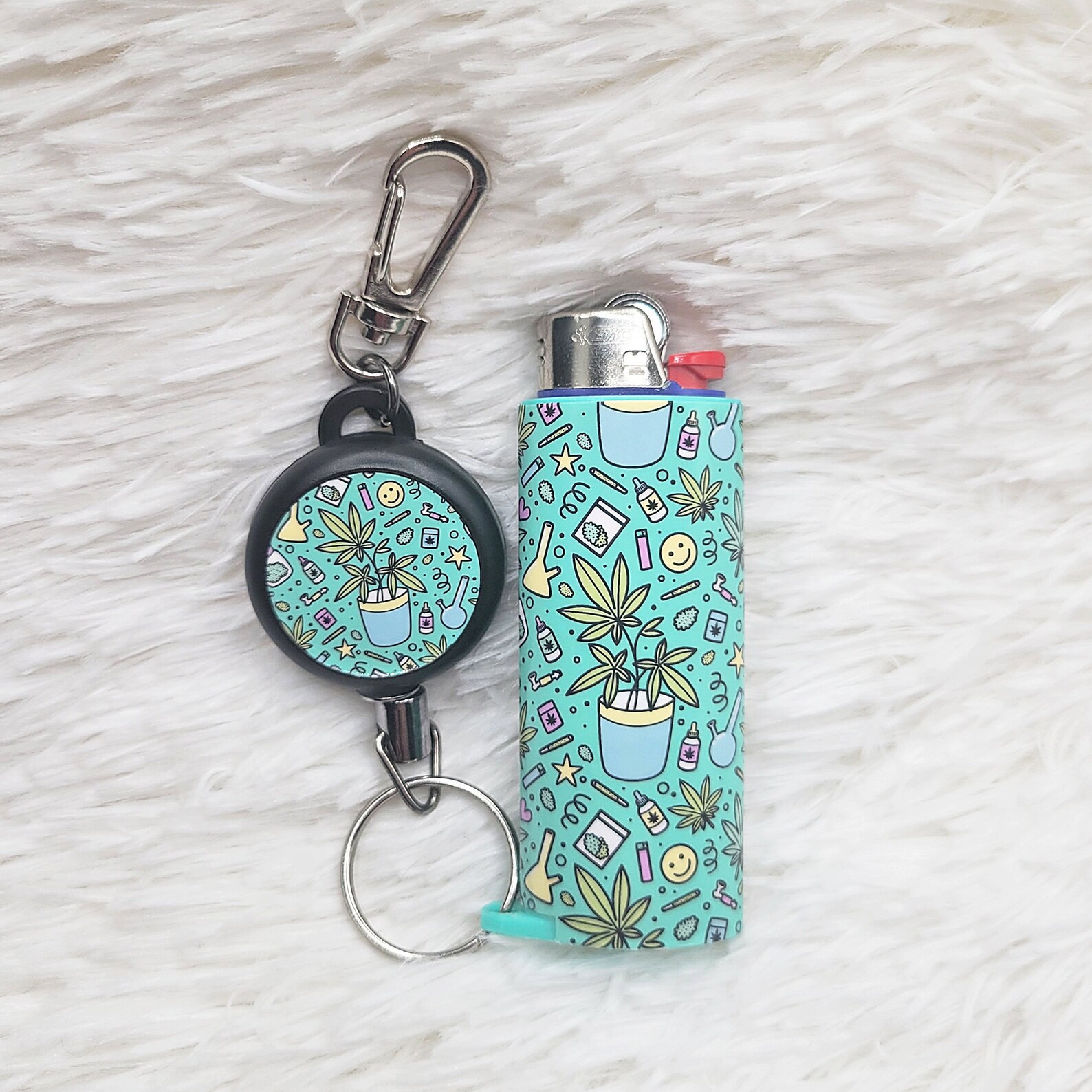 Cute Stoner Retractable Keychain Lighter Sleeve Lighter Case Etsy