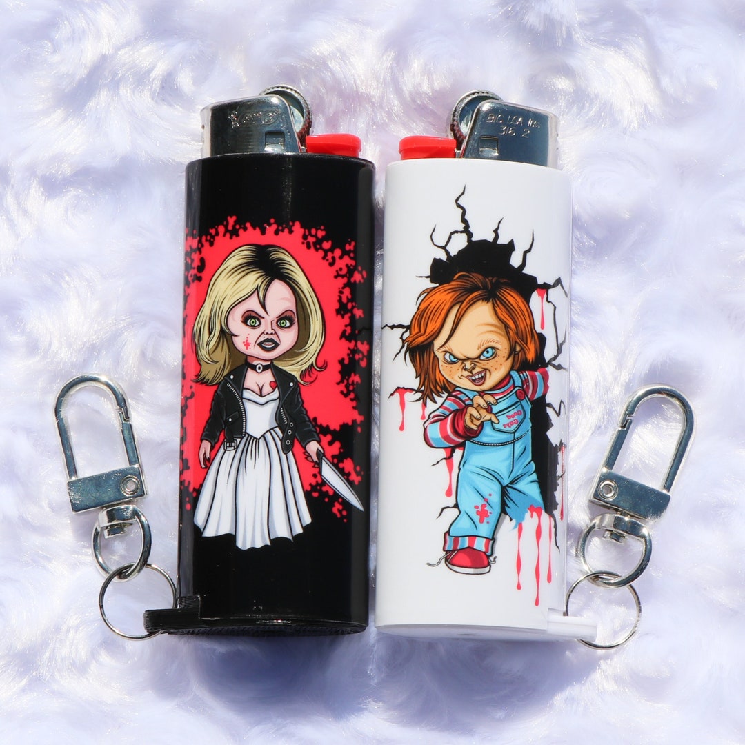 Tiff & Chuck Keychain Lighter Sleeve Halloween Lighter Cases Lighter ...